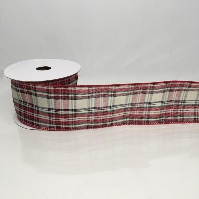 Tartan Wired Ribbon 63mm