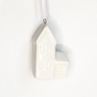 White Ceramic Hanging House 7cm