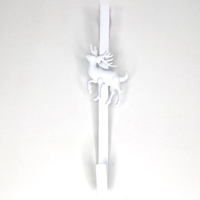 White Christmas Reindeer Wreath Hanger 28cm