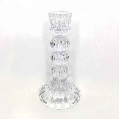 Clear Glass Anastasia Candle Stick 15cm