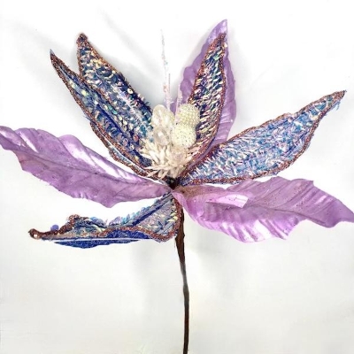 Purple Iridescent Poinsettia 53cm