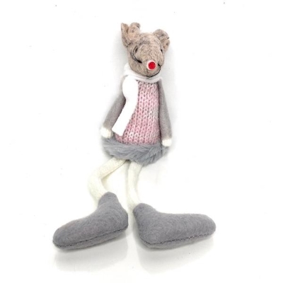 Fabric Mouse Dangly Legs 16cm