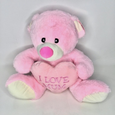 Pink I Love Mum Bear 38cm