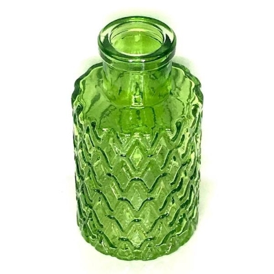 Emerald Green Glass Geometric Vase 9.5cm