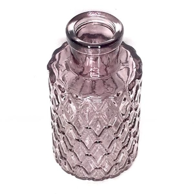 Amethyst Glass Geometric Vase 9.5cm