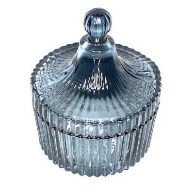 Blue Glass Decorative Jar 12cm