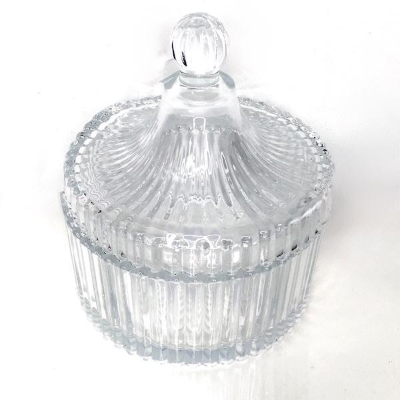 Clear Glass Decorative Jar 12cm