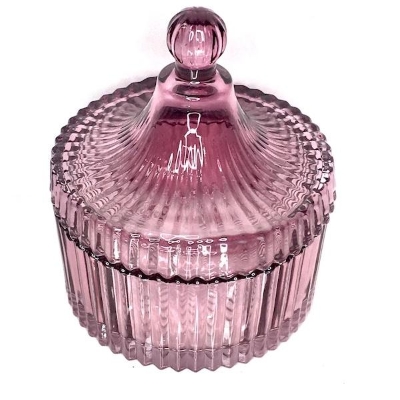 Amethyst Glass Decorative Jar 12cm