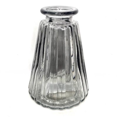 Grey Glass Ribbed Bottle 10cm