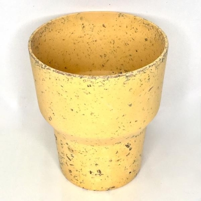 Yellow Coffee Husk Orchid Pot 15.5cm