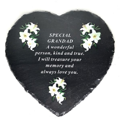 Special Grandad Heart Slate 20cm