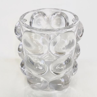 Clear Glass Lyra Bobble Vase 9cm