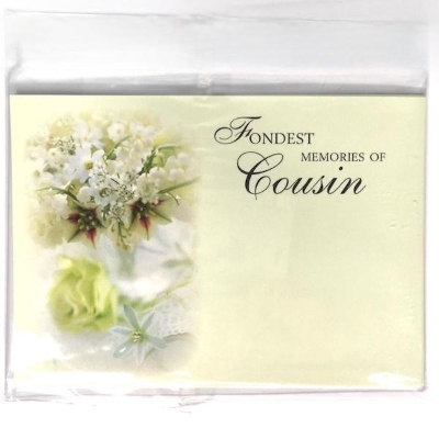 Fondest Memories Cousin White Flowers Florist Cards x 6