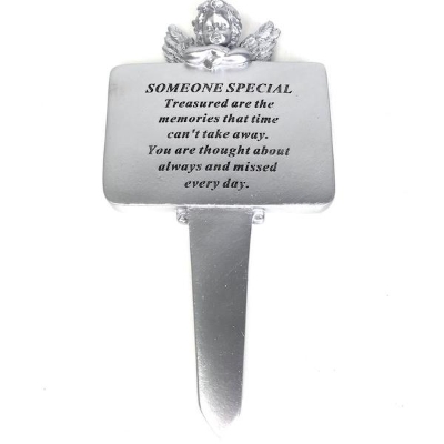 Someone Special Silver Cherub Stake 22cm