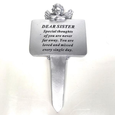 Sister Silver Cherub Stake 22cm