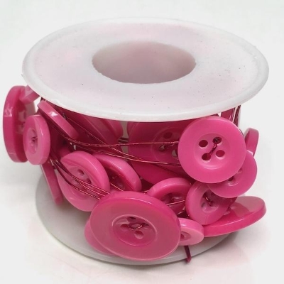 Strong Pink Buttons on Wire 3m