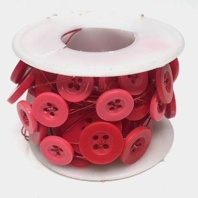 Red Buttons on Wire 3m