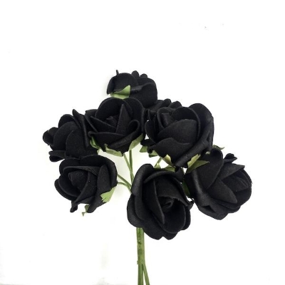 Black Foam Rosebud 22cm
