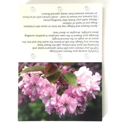 Pink Flowers Folding Card x 25