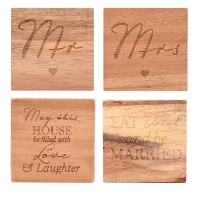 Wooden Coaster Set 10cm