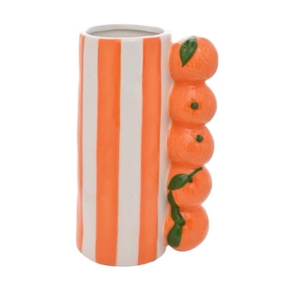 Orange Striped Vase 21cm