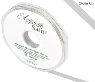 Silver Satin Ribbon 6mm 