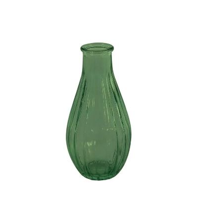 Green Fluted Bud Vase 14cm