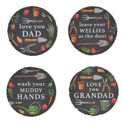 Garden Slate Coaster x 4 