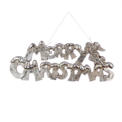 Silver Merry Christmas Sign