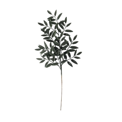Green Glitter Leaf Spray 60cm