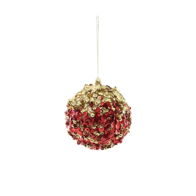 Red & Gold Sequin Decoration 6cm