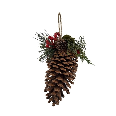 Berry Pinecone Hanger 14cm