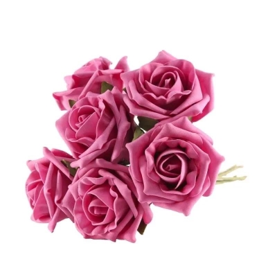 Cerise Foam Rose 6cm x 6 