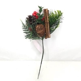 72 x Cone Berry Twig Pick 20cm