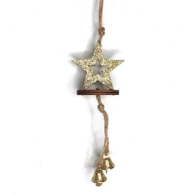 Gold Glitter Hanging Star 5cm