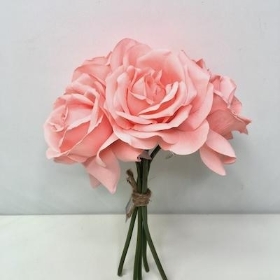 Pink Coral Rose Spray 26cm