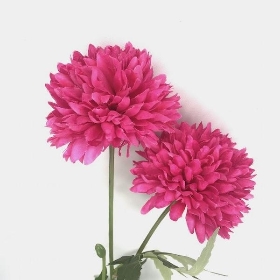 Cerise Pink Pom Pom Chrysanthemum 70cm