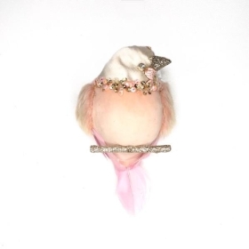 Pink Deluxe Hanging Bird 17cm