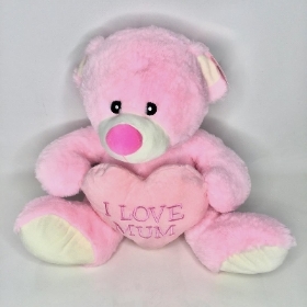 Pink I Love Mum Bear 38cm