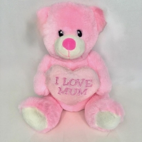 Pink I Love Mum Bear 20cm