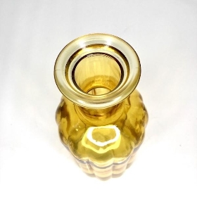 Yellow Glass Bottle Vase 20cm
