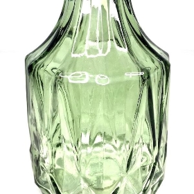 Vintage Green Glass Bottle Vase 14cm