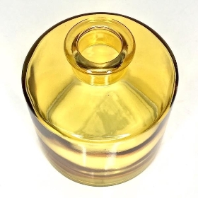 Yellow Glass Squat Vase 11cm