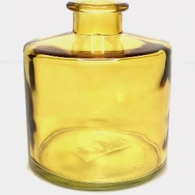Yellow Glass Squat Vase 11cm
