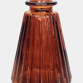 Amber Glass Ribbed Bottle 10cm