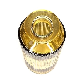 Yellow Glass Bottle Vase 14cm