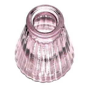 Amethyst Glass Ribbed Bottle 10cm