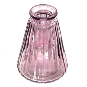 Amethyst Glass Ribbed Bottle 10cm