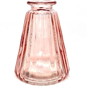 Rose Glass Ribbed Bottle 10cm