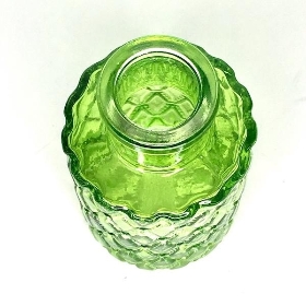 Emerald Green Glass Geometric Vase 9.5cm